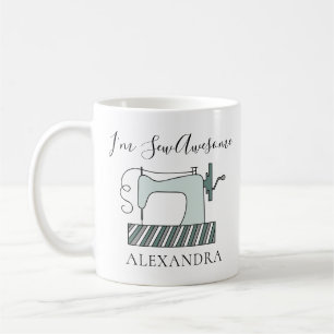 Taza De Café Soy Sew Awesome Scoser Machine Stitcher Name 