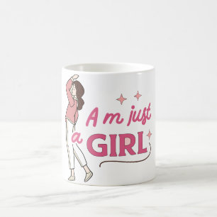 Taza De Café "Soy solo una Chica": Diseño retro del empoderamie