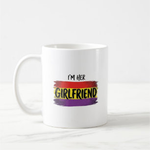 Taza De Café Soy su novia Camiseta vectorial de orgullo arcoíri