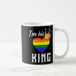 Taza De Café Soy su rey - Corazón de arcoíris LGBTQ Novio gay