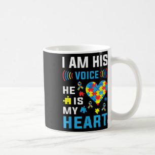 Taza De Café Soy Su Voz Él Es Mi Conciencia Del Autismo Del Cor