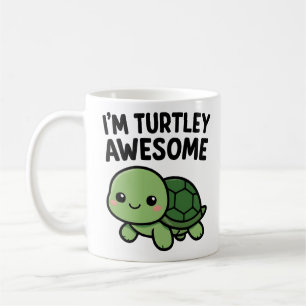 Taza De Café Soy Totalmente Genial Tortuga Graciosa Pun Gráfico