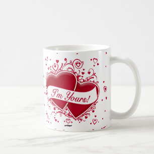 Taza De Café ¡Soy Tuyo! Corazones rojos