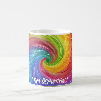 Taza De Café Soy un bello arte digital arcoiris