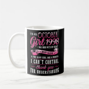 Taza De Café Soy un Chica de Octubre 1998 25º cumpleaños 25 año
