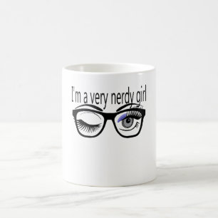 Taza De Café Soy un Chica muy Nerdy con Sombra de Ojos Periwink