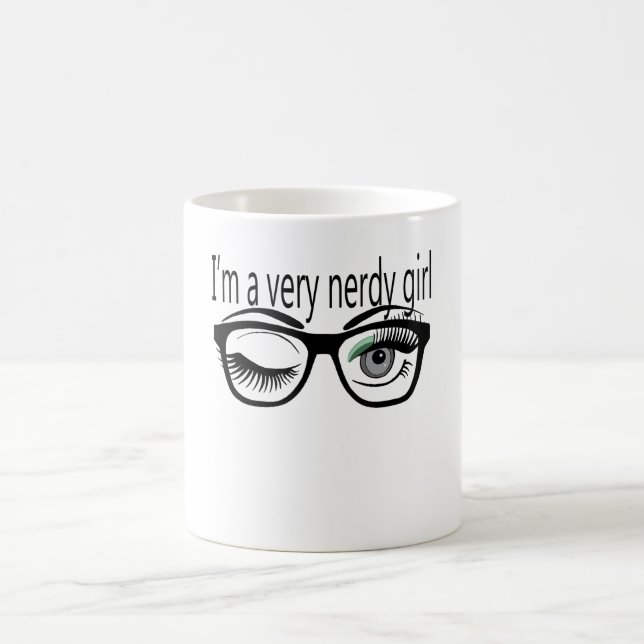 Taza De Café Soy un Chica muy nervioso con sombra de ojos verde (Centro)