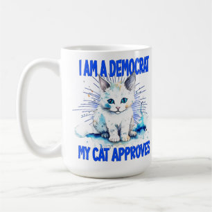 Taza De Café Soy un Demócrata - Mi Gato Aprueba