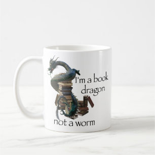 Taza De Café Soy un dragón de libros, no un gusano oriental