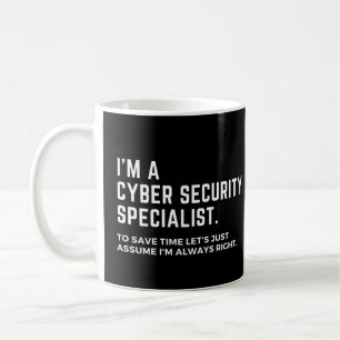Taza De Café Soy un especialista en ciberseguridad gracioso