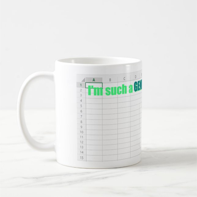 Taza De Café "Soy un genio en Excel", nerd tecnológico (Izquierda)