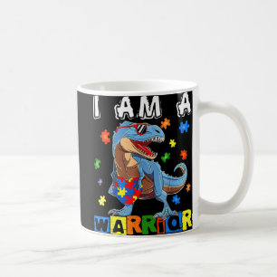 Taza De Café Soy Un Guerrero Autismo Conciencia Dinosaurio Hear