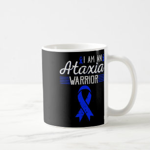Taza De Café Soy un guerrero de ataxia con cinta azul de concie