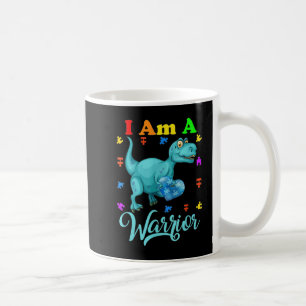 Taza De Café Soy un guerrero familia de autismo TRex autismo de