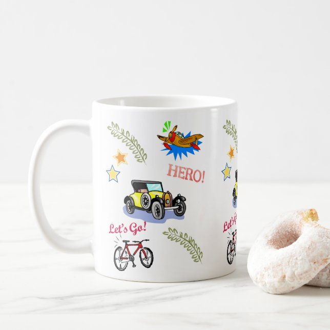Taza De Café Soy un héroe blanco (Con donut)