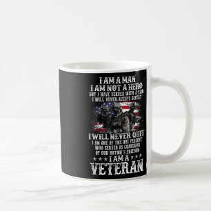 Taza De Café Soy Un Hombre No Soy Héroe Soy Un Veterano Día Nos