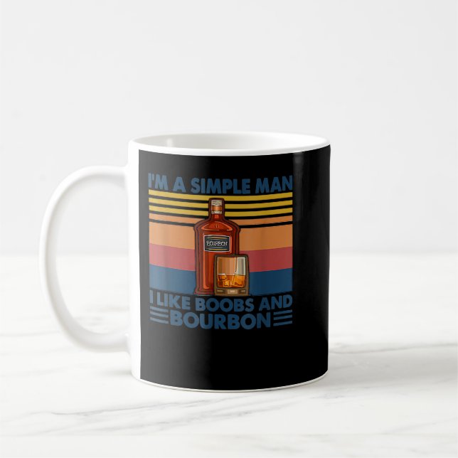 Taza De Café Soy un hombre simple que me gustan los boobes y el (Izquierda)