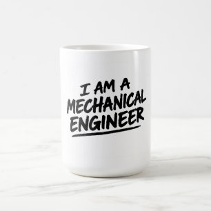 Taza De Café Soy un ingeniero mecánico Bold Brush Tipografía