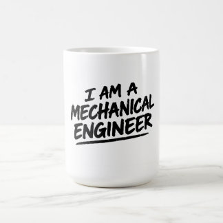 Taza De Café Soy un ingeniero mecánico Bold Brush Tipografía