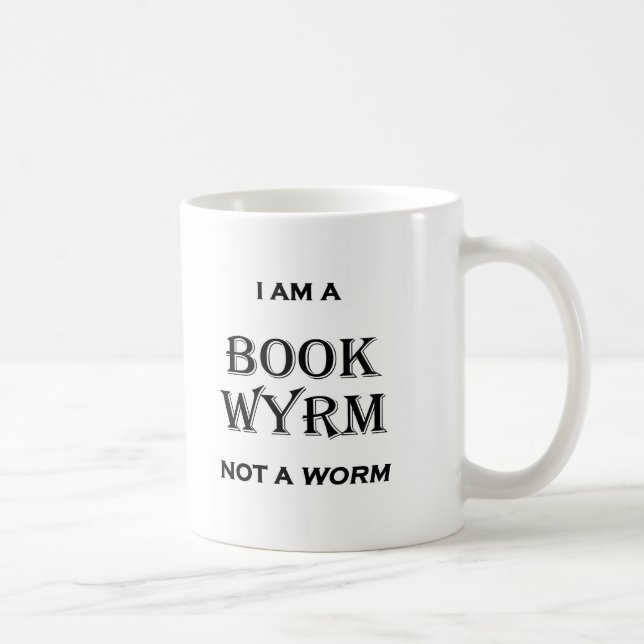 Taza De Café Soy un libro Wyrm no un gusano (Derecha)