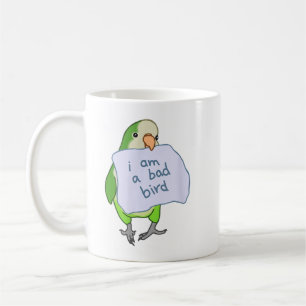 Taza De Café Soy un mal pájaro gracioso Quaker Parrot Green Mon