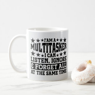Taza De Café Soy un Multitarea Puedo Escuchar Ignorar Meme Dive