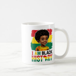 Taza De Café Soy un niño de la historia negra afro con poco mel
