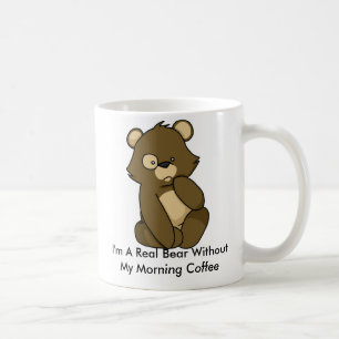 Taza De Café Soy un oso real sin mi café de la mañana