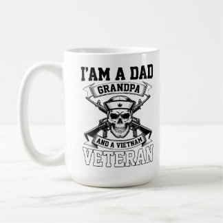Taza De Café Soy un papá, abuelo y un veterano de Vietnam Cráne