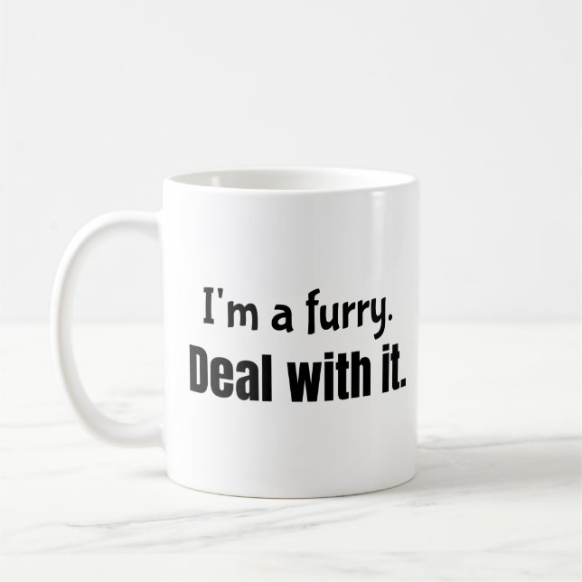 Taza De Café Soy un peludo. Trata con él. (Izquierda)