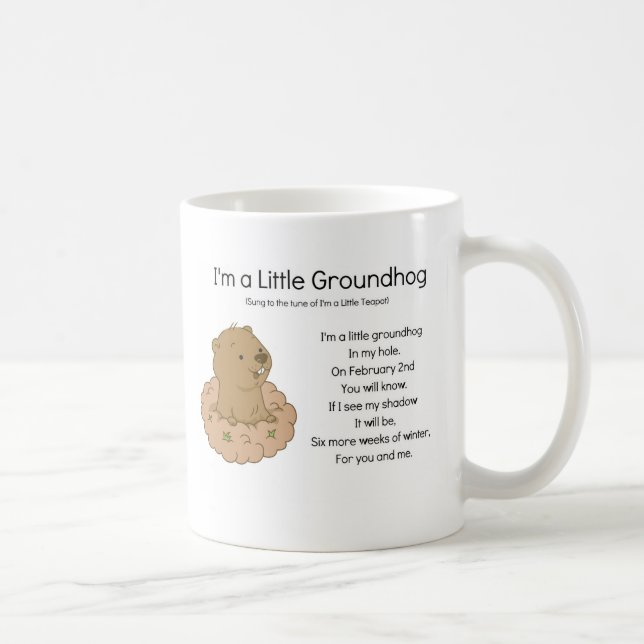 Taza De Café Soy un pequeño Groundhog (Derecha)