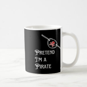 Taza De Café Soy un perezoso pirata disfraz de Halloween fácil