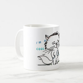 Taza De Café Soy un personalizado de gato genial dibujando
