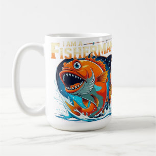 Taza De Café Soy un pescador - Diseño de peces grandes audaces
