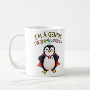 Taza De Café Soy un pingüino superhéroe GENIO - Lindo Confiado