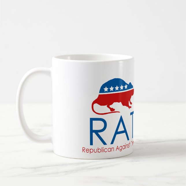 Taza De Café Soy un R.A.T.: Republicano contra Trump (Izquierda)