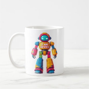 Taza De Café Soy un robot de siete años para niños Robot de sép