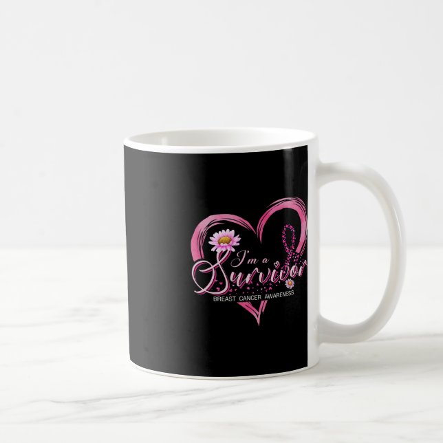 Taza De Café Soy un sobreviviente de la Cinta Rosa para la Conc (Derecha)