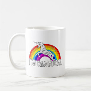Taza De Café Soy un unicornio mágico en lo gracioso del arcoiri