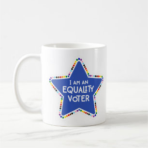 Taza De Café ¡Soy un votante igualitario! Estrella del arcoiris