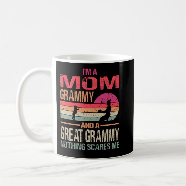 Taza De Café Soy una mamá Grammy y un gran Grammy Nothing Scare (Izquierda)