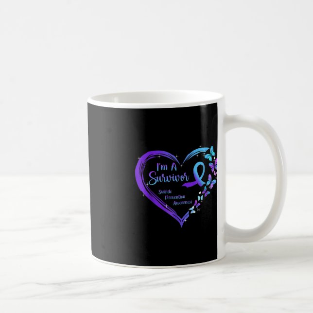 Taza De Café Soy una sobreviviente de prevención del suicidio c (Derecha)