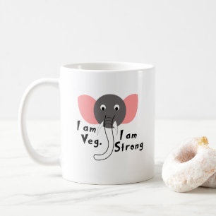 Taza De Café Soy Veg Soy Fuerte Bebé Elefante Para Niños