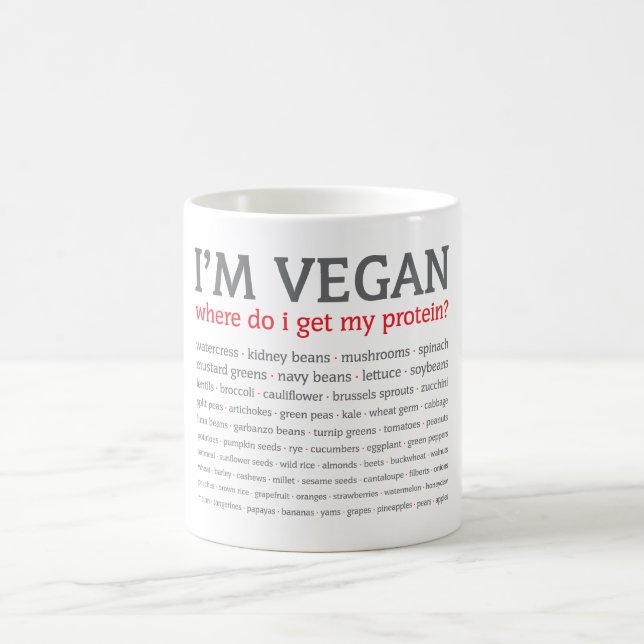 Taza De Café Soy vegano: ¿De dónde consigo mi proteína? (Centro)