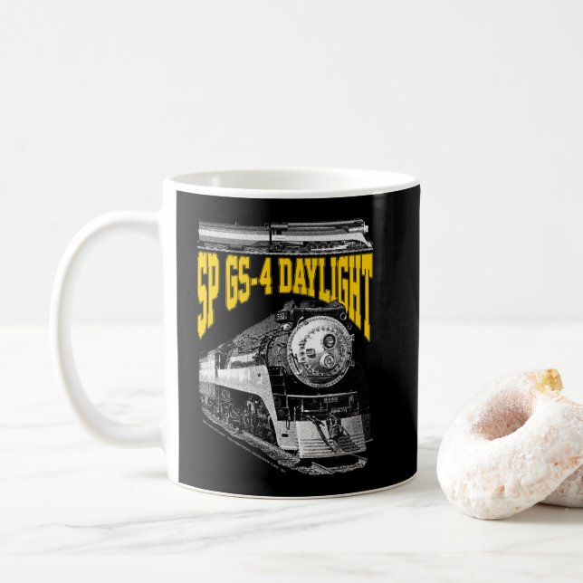 Taza De Café SP GS-4 Daylight Steam Locomotive. 4449 Train (Con donut)