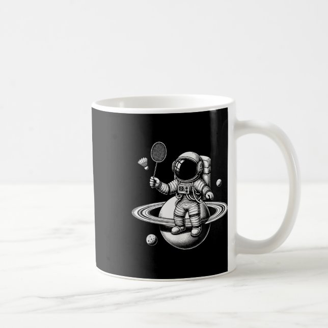 Taza De Café Space Astronaut Badminton Player Shuttle Sport  (Derecha)
