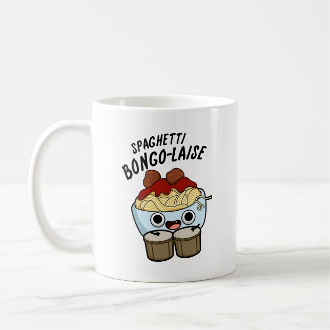Taza De Café Spaghetti Bongolaise Funny Food Pun (Izquierda)