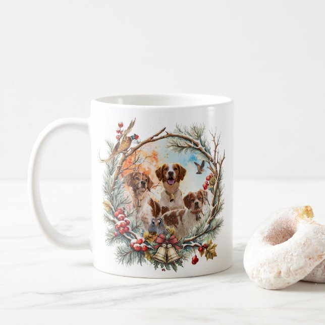 Taza De Café Spaniel de Bretaña (Con donut)
