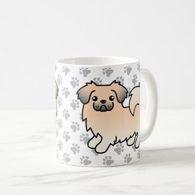Taza De Café Spaniel Tibetano Sable Crema Perro De Dibujos Anim (Anverso derecho)