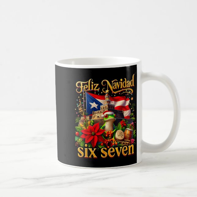 Taza De Café Spanish Christmas Funny Puerto Rico Boricua Coqui  (Derecha)